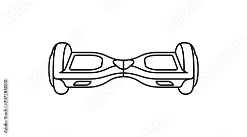 Self-Balancing Scooter Line Art Icon - Hoverboard Vector Graphic