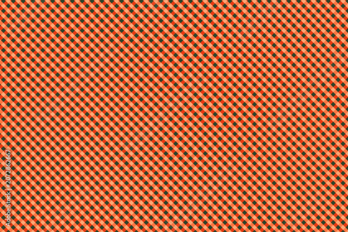 Modern Diagonal Plaid Print in Dark Green and Orange Palette: Scripted Content Scalable Geometric Oblique Gingham Lattice Seamless Vector Pattern with High-Precision Intersecting Line Geometry and Bol