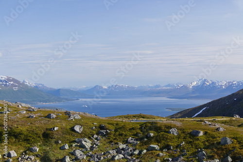 Rødtind, Tromso, Norway. 18 July, 2015. A short distance from Tromso, Rødtind has spectacular Arctic views