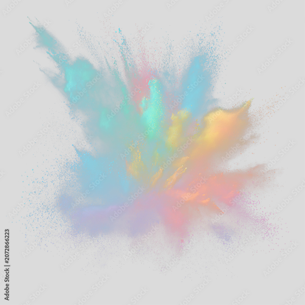 Fototapeta premium Spectacular Rainbow Powder Explosion with Colorful Dust Clouds PNG