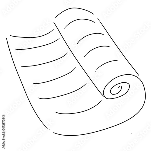 Simple beach mat outline drawing for coloring
