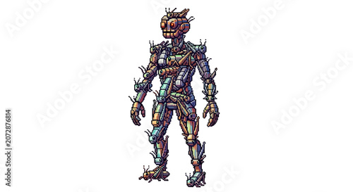 Fotografie Scary Pumpkin Man Character Illustration.