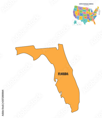 Florida State Map Vector Illustration