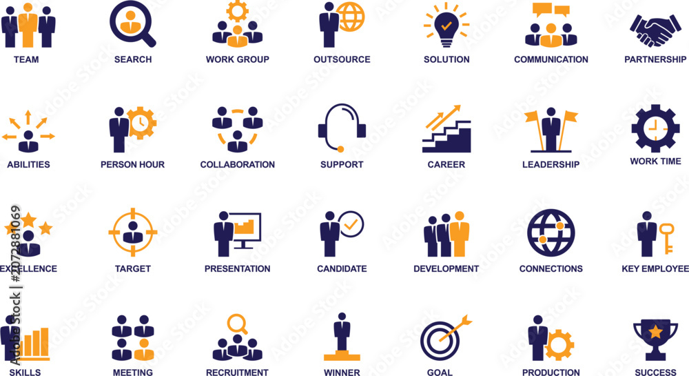 Fototapeta premium Best Candidate Icon Set, Business People Icon Set Images