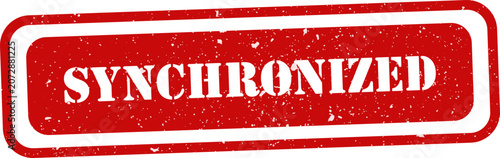 Bild auf Leinwand Synchronized red stamp on white background data alignment concept digital transf