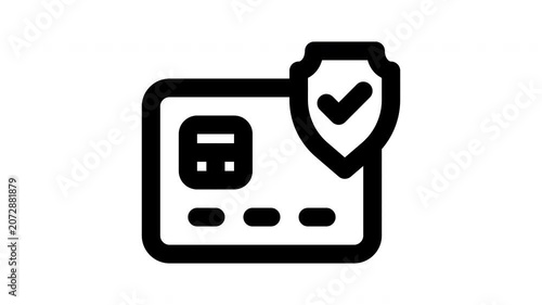 safe payment animated Line Icons Premium 4K, Modern Minimal Outline Motion Graphics Collection