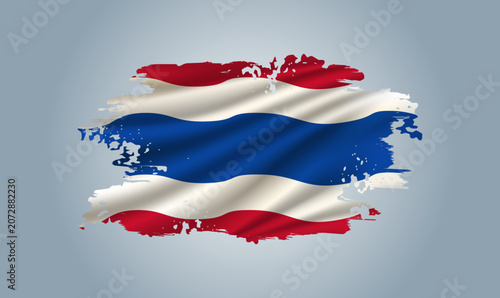 Thailand flag made in brush stroke background. Dynamic design in the form of a brush stroke.