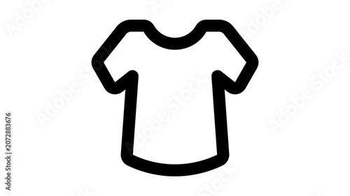 shirt animated Line Icons Premium 4K, Modern Minimal Outline Motion Graphics Collection