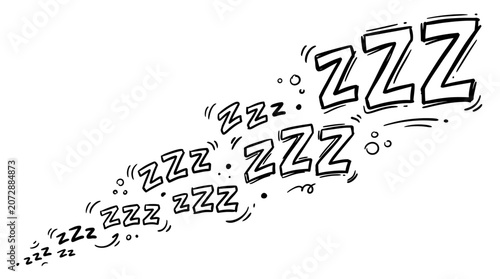 Fotografía comic zzz speech bubble indicating sleep.