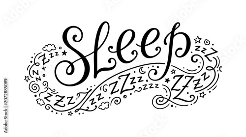 Εκτύπωση καμβά Sleep and relaxation concept with zzz.