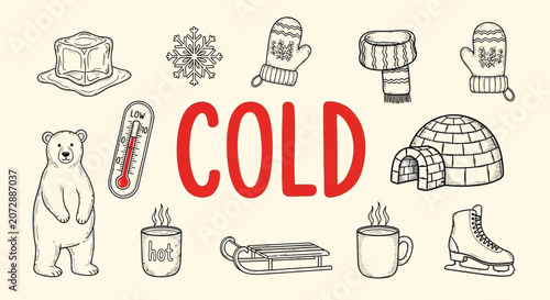Fotografija Winter cold weather concept illustration.