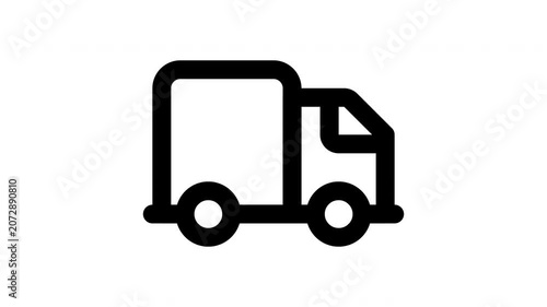 truck animated Line Icons Premium 4K, Modern Minimal Outline Motion Graphics Collection