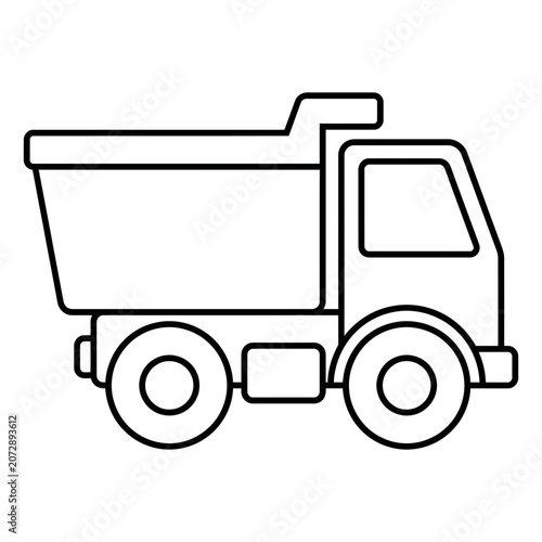 Line drawing of a dump truck