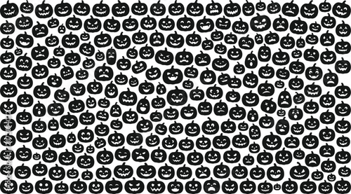 Halloween Silhouette Pumpkins Pattern Background
