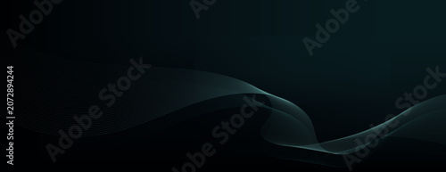 Obraz na plátně Dark abstract background with flowing wave lines and subtle texture vector