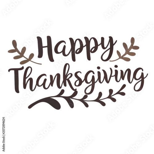 Creative Thanksgiving Day hand lettering design on white background showcasing a festive spirit