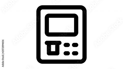 atm animated Line Icons Premium 4K, Modern Minimal Outline Motion Graphics Collection