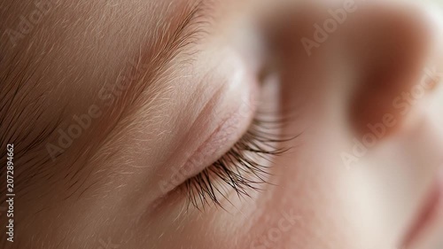 Macro Close-Up of Newborn Eyelashes in Soft Daylight