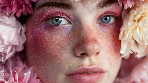 Soft Powder Pink Makeup Background with Delicate Beauty Aesthetic