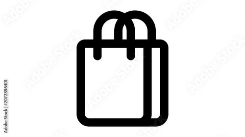 bag animated Line Icons Premium 4K, Modern Minimal Outline Motion Graphics Collection