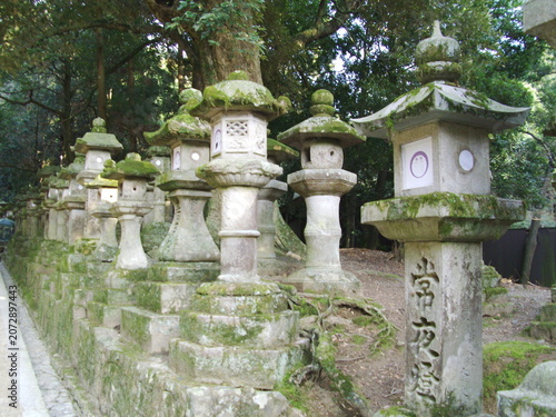 Canvas Print Japanese stone lanterns
