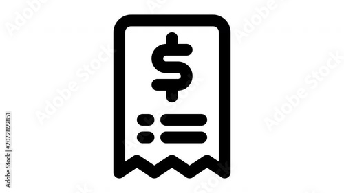 bill animated Line Icons Premium 4K, Modern Minimal Outline Motion Graphics Collection