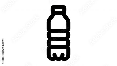 bottle animated Line Icons Premium 4K, Modern Minimal Outline Motion Graphics Collection