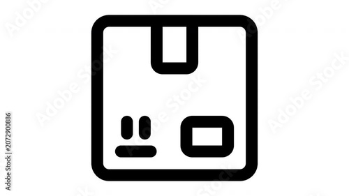 box animated Line Icons Premium 4K, Modern Minimal Outline Motion Graphics Collection