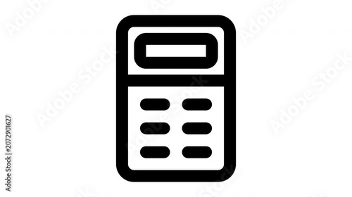 calculator animated Line Icons Premium 4K, Modern Minimal Outline Motion Graphics Collection