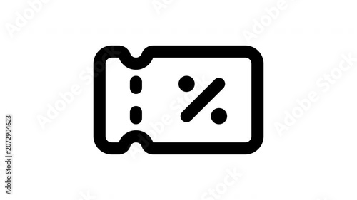 coupon animated Line Icons Premium 4K, Modern Minimal Outline Motion Graphics Collection