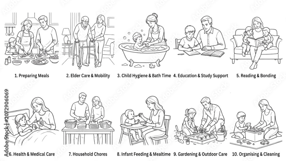 Obraz premium Premium Telemedicine Line Art Collection | Digital Healthcare One-Line Figure Library
