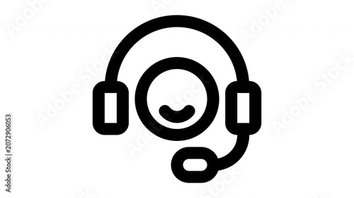customer service animated Line Icons Premium 4K, Modern Minimal Outline Motion Graphics Collection