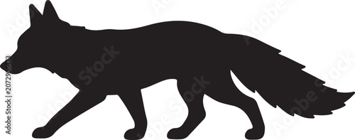 Photos Fox Black Silhouette Wild Animal Vector Icon