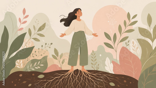 : Emotional Grounding and Inner Stability Concept Illustration