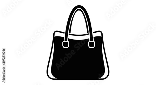 Minimalist black female fashion handbag icon vector illustration