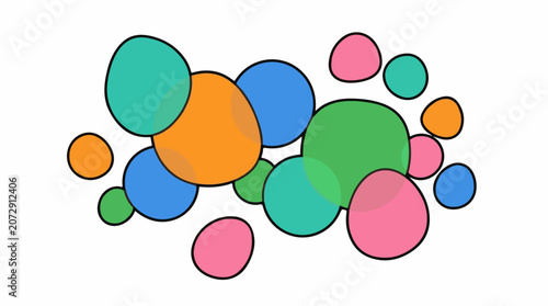 A colorful abstract illustration of overlapping circles