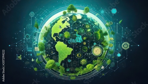 Green Earth - A Vision of Sustainable Technology and Environmental Harmony.