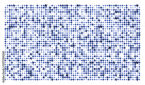 Canvastavla Vector Field Grid of Stars - Abstract Sky Blue Star Grid Art