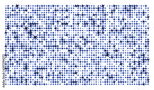 Foto Vector Field Grid of Stars - Abstract Sky Blue Star Grid Art