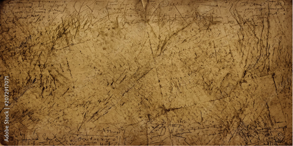 Obraz premium A weathered, aged parchment scroll displaying faint scratch marks and an antique texture, evoking a sense of history and mystery.