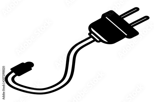 Electric plug silhouette Vector, Electric plug icon Illustration