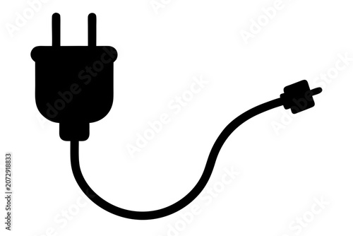 Electric plug silhouette Vector, Electric plug icon Illustration