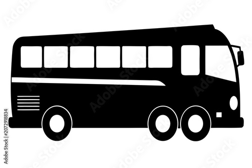 Tour bus silhouette  vector, Bus icon vector