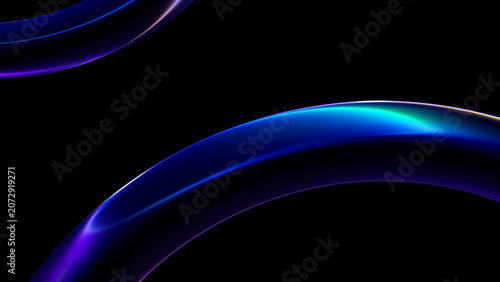 Abstract Purple Blue Light Trail on Black Background