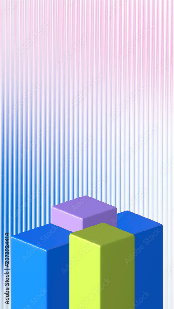 Fototapeta premium 3D product backdrop iPhone wallpaper, colorful podiums