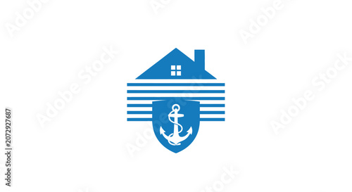 Blue house anchor logo for coastal real estate.