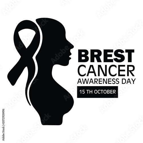 Brest cancer awareness day vector silhouette