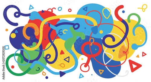 Colorful Abstract Shapes and Swirls Background