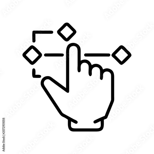 Drag and drop interaction vector icon, simple flat design.