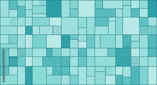 Teal Geometric Mosaic Pattern